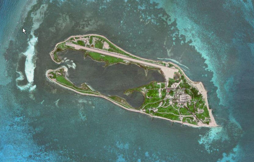 東沙島衛星圖(來源:google map) 東沙島衛星圖(來源:google map)