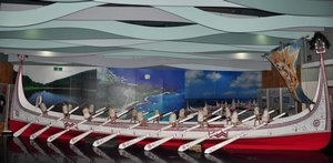 蘭嶼大船目前於海洋國家公園管理進行特展,預定於9月6日下午3時後由蘭嶼全體划舟勇士搬運大船,至墾丁興海港準備7日啟航(海管處提供) 蘭嶼大船目前於海洋國家公園管理進行特展,預定於9月6日下午3時後由蘭嶼全體划舟勇士搬運大船,至墾丁興海港準備7日啟航(海管處提供)