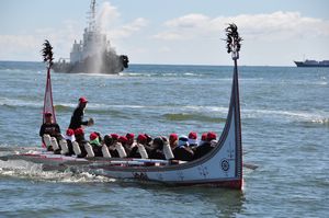 噴水船依國際禮儀歡迎拜訪號抵高雄港 噴水船依國際禮儀歡迎拜訪號抵高雄港