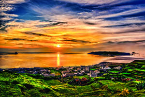 Sunset over the Dongyuping Islet settlement